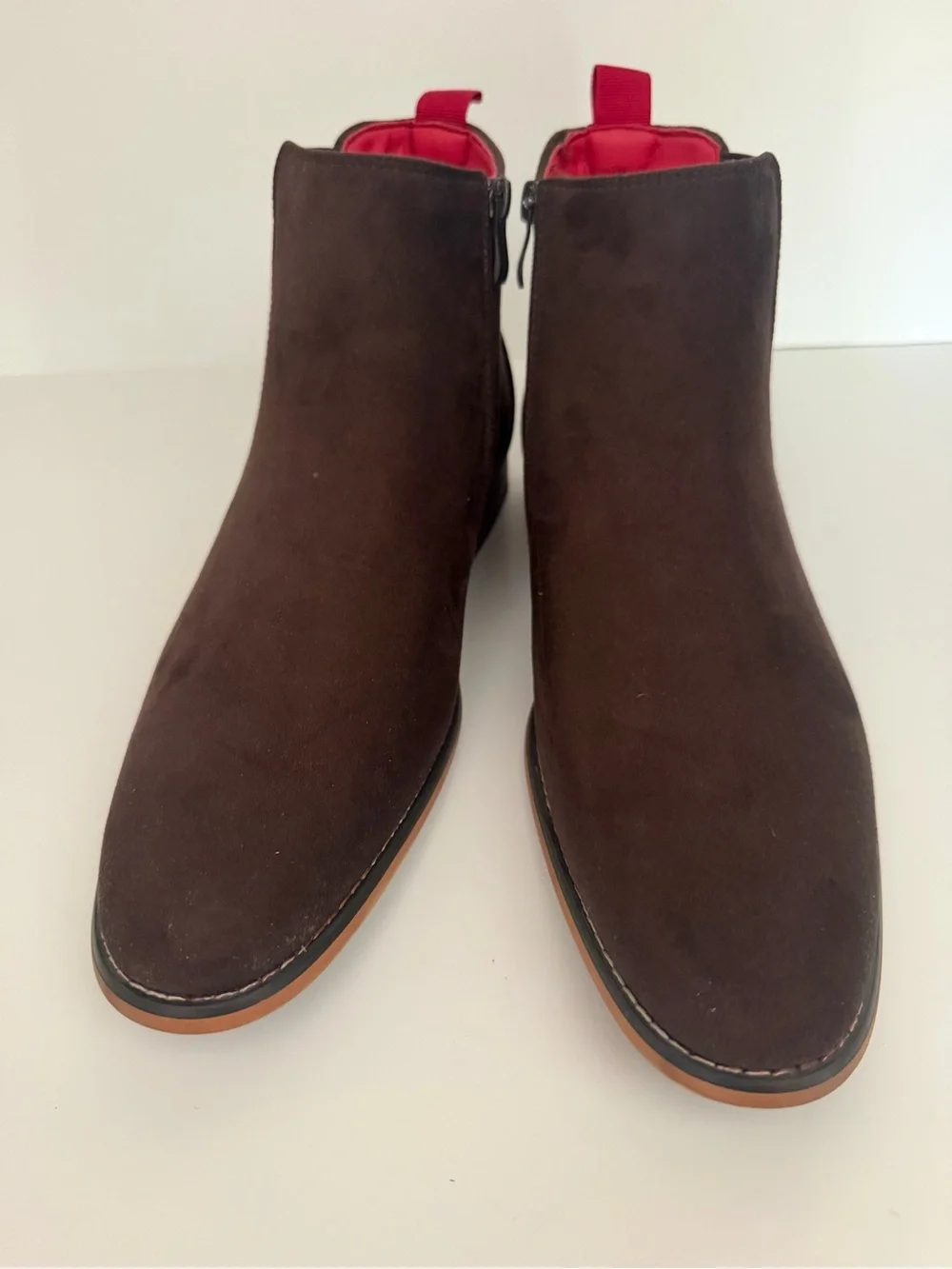 Tayno Men's Brown Suede Chukka Boots with Side Zip